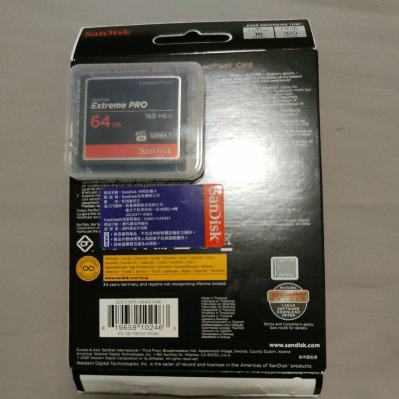 Sandisk Extreme PRO 64GB 160MB/s CF記憶卡