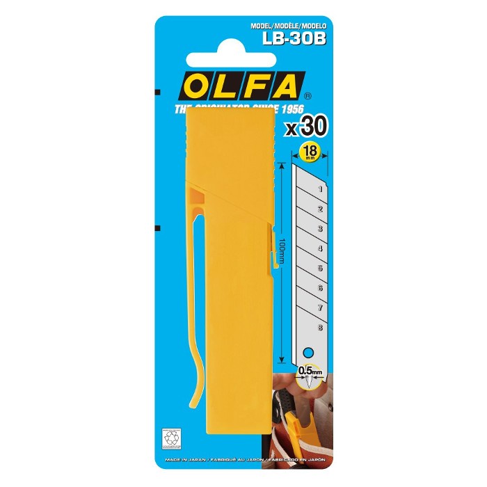 OLFA 大型美工刀片 (黃盒/黑盒) 30片入 / 盒 LB-30B / LBB-30B