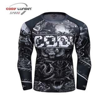 A01054 CODY 黑熊多圖 熱昇華數位印刷不掉色 長袖 緊身衣 長袖T恤 排汗速乾 機能服 另有多款圖案 焦點服飾