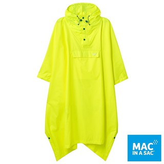 MAC IN A SAC中性款輕巧袋著走快穿成人斗篷式雨衣MNS041螢光黃(登山屋)