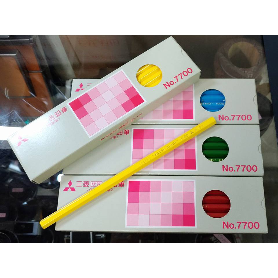 色鉛筆 茉莉文具 Uni 三菱鉛筆硬質色鉛筆7700 草圖用紅黃藍綠 蝦皮購物