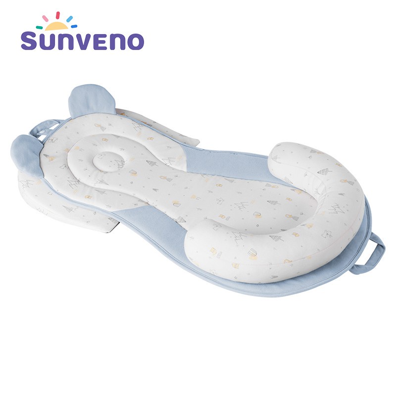 三美嬰嬰兒防吐奶斜坡墊新生寶寶防溢奶嗆奶側護小床墊正品餵奶枕頭神器