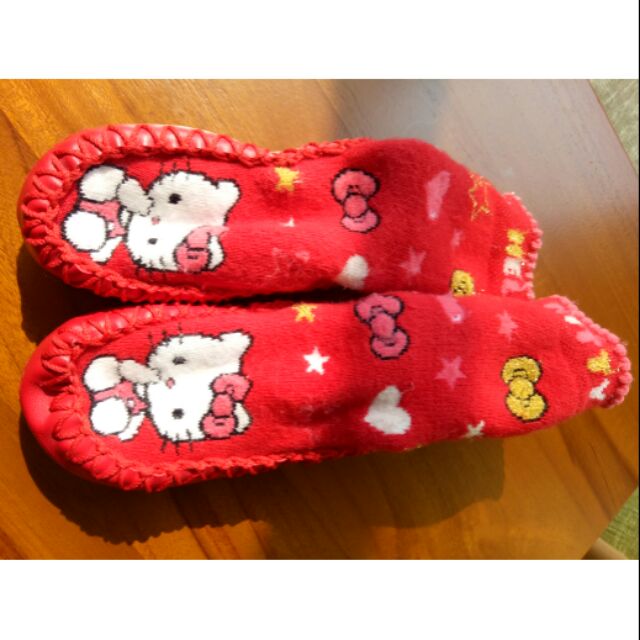 二手 HM Hello Kitty 紅色襪子型室內鞋 12-13cn