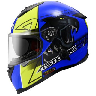 ASTONE GTB800 安全帽 AO5藍螢光黃 輕量化 全可拆洗內襯 緊急穿脫 全罩 內墨片 GTB800