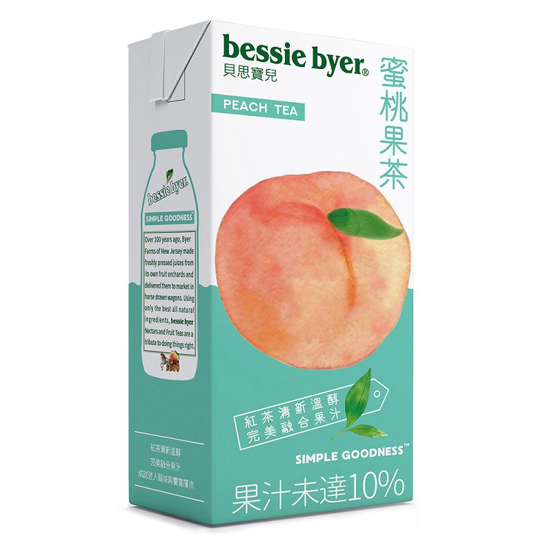 bessie byer 貝思寶兒蜜桃果茶330ml (6入)(24入)利樂包