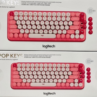 Logitech 羅技 POP KEYS 無線機械式鍵盤 茶軸 魅力桃 復古打字機造型 繁體中文