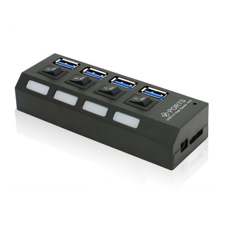 環保包裝USB3.1Type-C HUB 4 PORT 3.0集線器USB3.1Type-C HUB獨立開關(黑色)