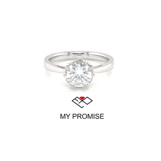 【My Promise 鑽誓山盟】 天然鑽石 訂婚鑽戒 / 女戒 白金戒指 求婚鑽戒 生日禮物 1克拉