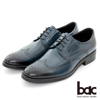 【bac】超輕量系列 手工上蠟英倫紳士鞋 - 藍色