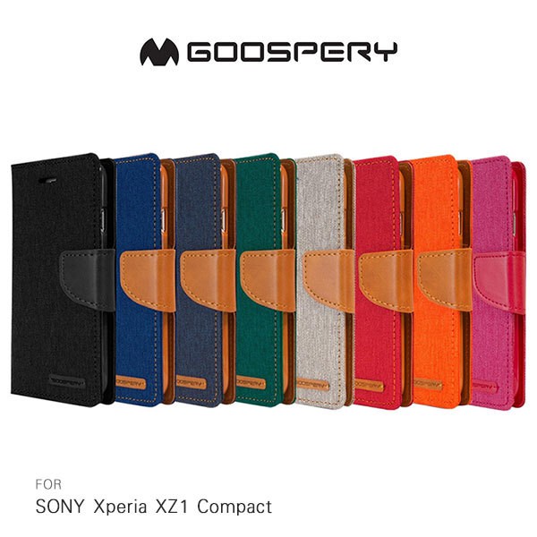 --庫米--GOOSPERY SONY Xperia XZ1 Compact 網布皮套 磁扣 可插卡 保護套