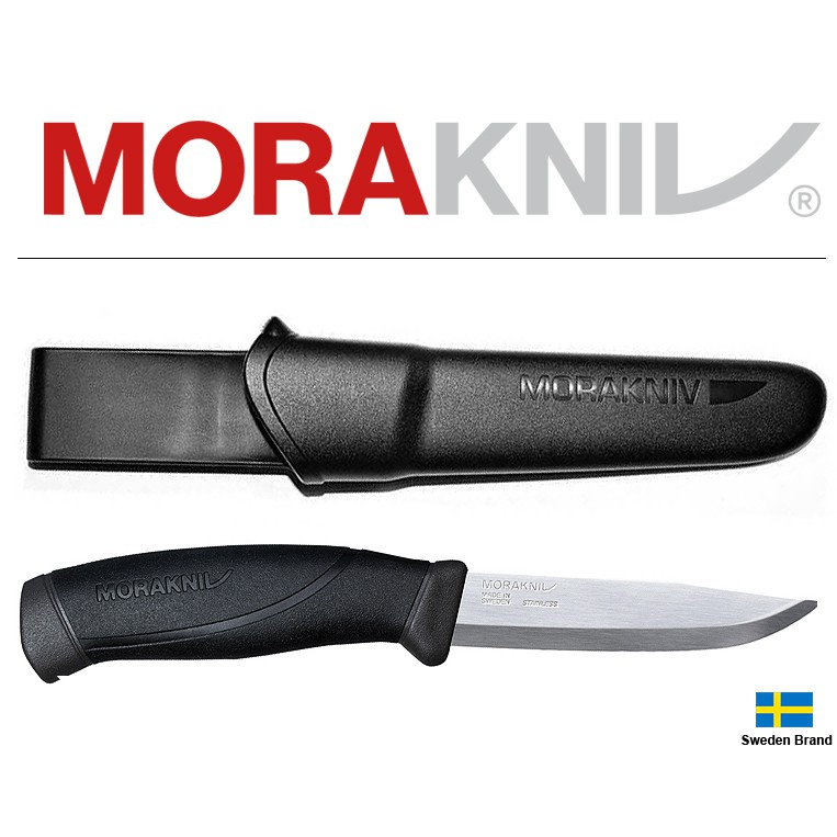 Morakniv瑞典莫拉刀Companion不鏽鋼10.4cm刃長黑柄黑鞘【Mor12092】