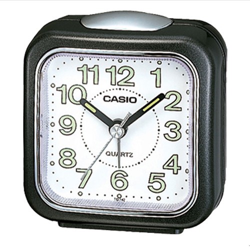 【CASIO】微型照明輕便型鬧鐘-黑(TQ-142-1)正版宏崑公司貨