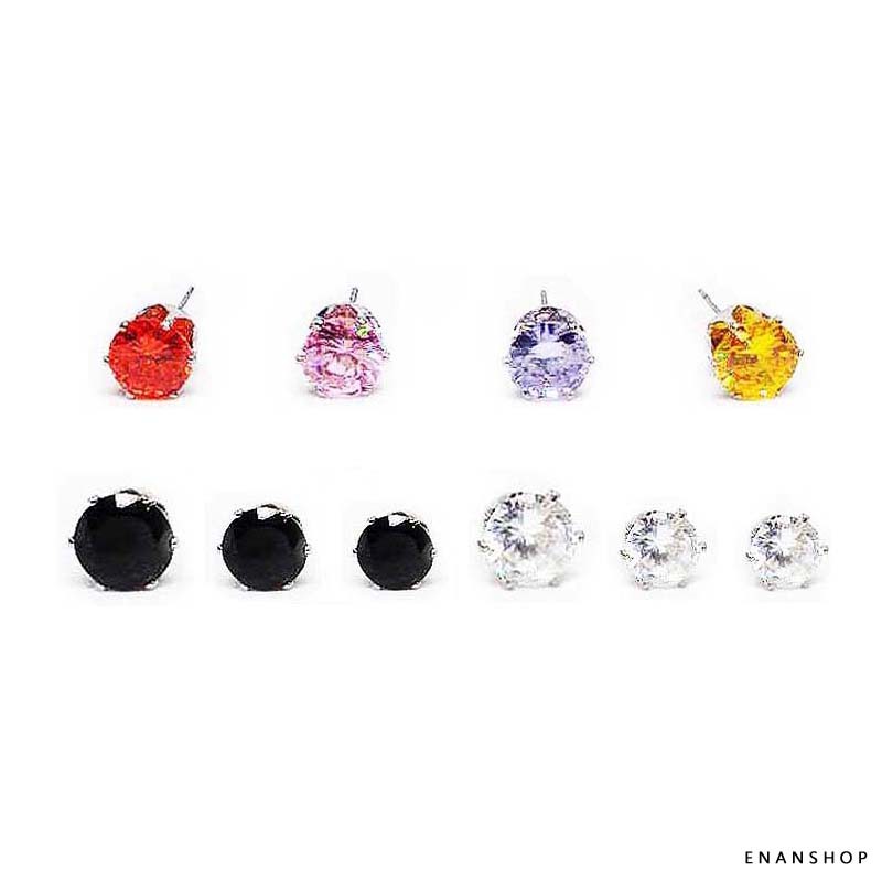 大水鑽純鋼耳環 10mm 8mm 6mm 鋼針 磁鐵 無耳洞可 不生鏽 抗過敏 磁鐵 惡南宅急店【0001D】