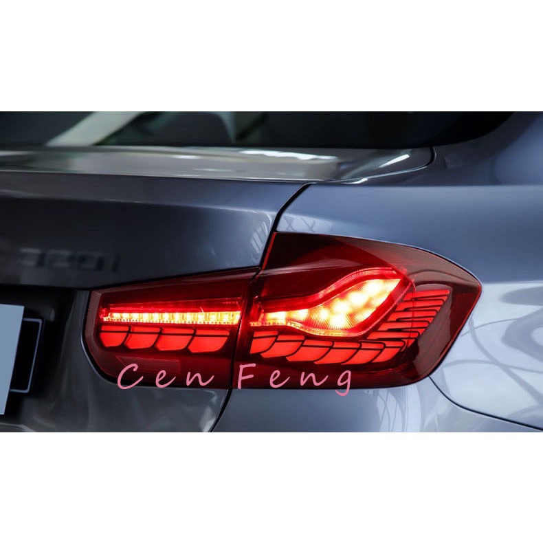 涔峰ＣＦ☆(紅殼)BMW 3系 F30 龍麟尾燈 LED 尾燈 流水方向燈 跑馬 開機動態 呼吸 318 320