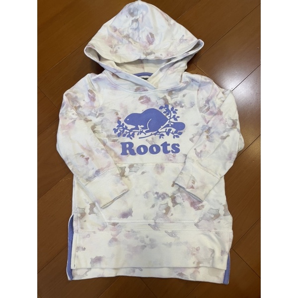 （二手）Roots 粉紫暈染長帽T XS號 4歲