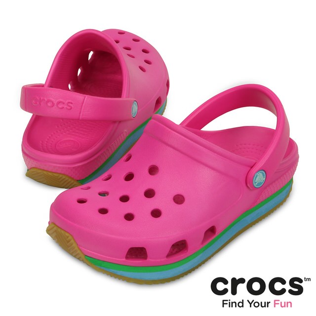 CRO006-【Crocs】小公主 小酷妹 童鞋 復刻小克駱格(亮光紅-亮光藍色)