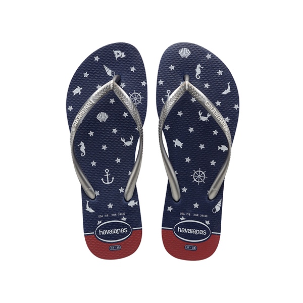 【Havaianas】哈瓦仕 Slim Nautical 拖鞋 夾腳拖 人字拖 海洋 女鞋 -4137125-0445W