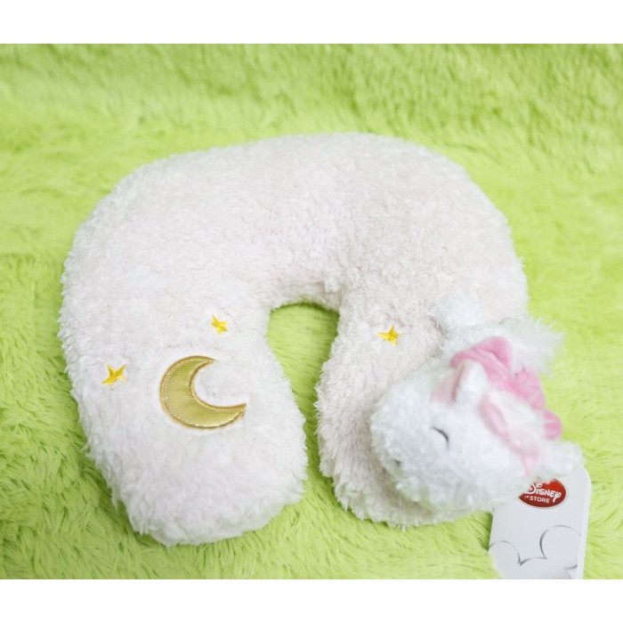 【Dona日貨】日本迪士尼store限定 月亮星星Q版毛絨絨瑪莉貓立體造型 頸枕/U型枕/靠枕/坐墊 F36