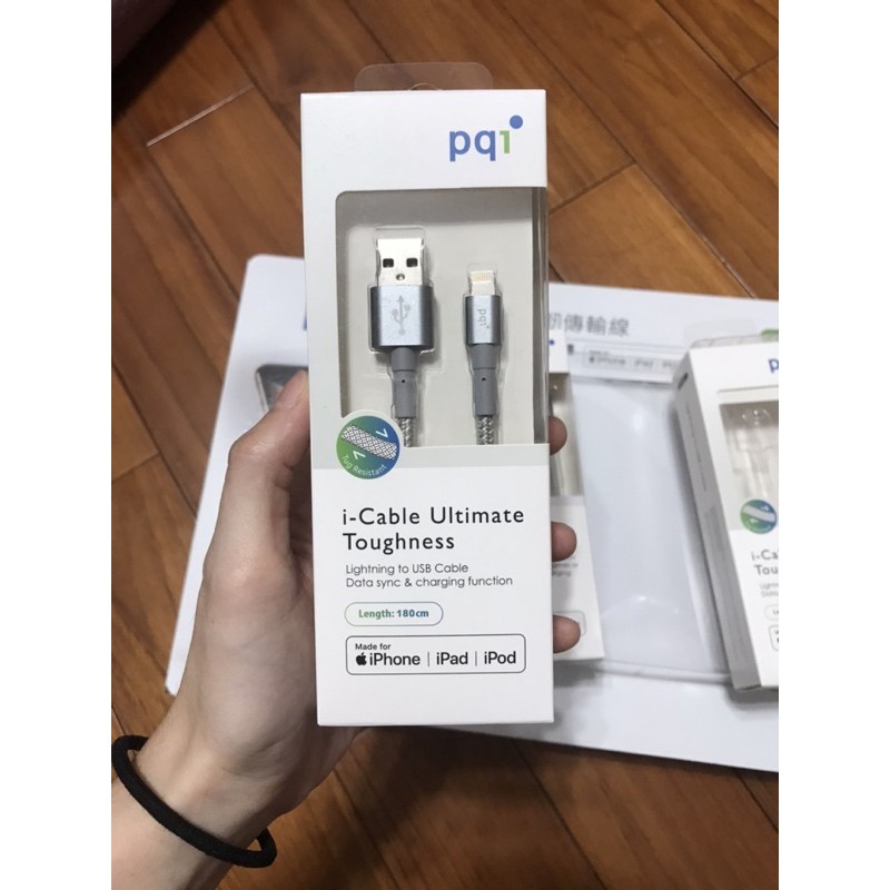 pqi iPhone lightning 180cm 銀灰色 充電線 傳輸線 全新