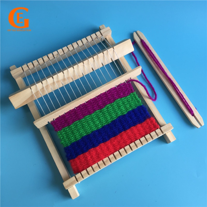 資優教育 科技小製作兒童織布機diy手工毛線編織機益智木製玩具