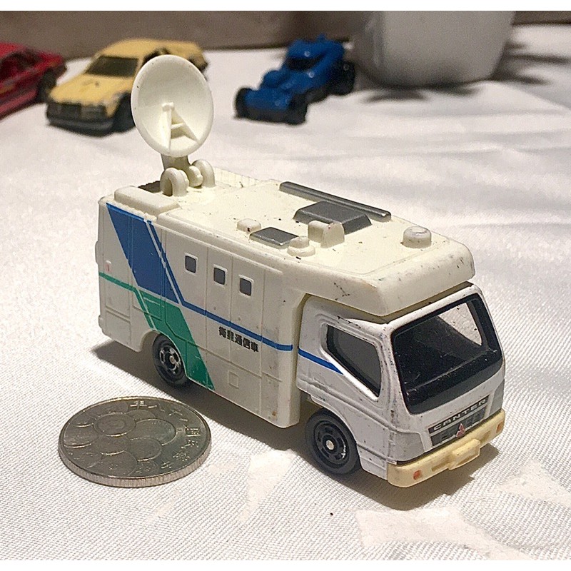 Tomica 少見衛星通信車mitsubishi Fuso Canter 02 Tv 轉播車多美 蝦皮購物