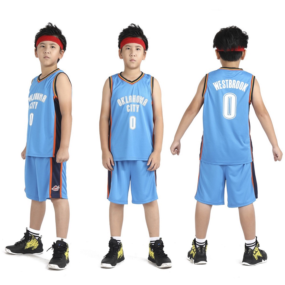 童裝 雷霆球衣兒童 0號 Westbrook 籃球服籃球衣 兒童運動服套裝 中小學生籃球訓練服
