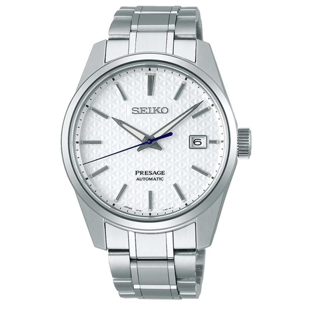 《SEIKO》精工 Presage 菱格立體面 SPB165J1 鋼錶帶機械男錶 6R35-00V0S 白 台南