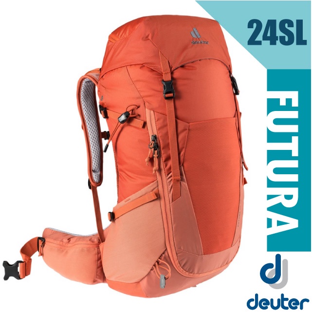 【Deuter】女 款登山背包-網架式 24SL Futura (附原廠背包套) 健行登山背包_橘紅_3400521