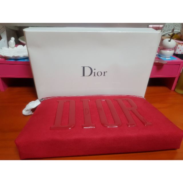 歐美精品 Dior迪奧 紅色大容量化妝包/洗漱包/零錢包/化妝包/手拿包