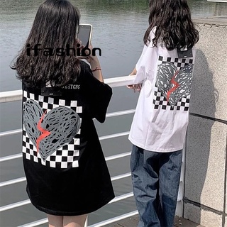 ifashion』個性 閨蜜裝 百搭 寬松 ins 風 短袖t恤女 短袖上衣 原宿風 高街 印花上衣 女生衣服