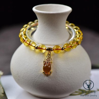 黃水晶手鍊 時尚巴西黃水晶貔貅手鍊 簡約時尚 女款手串 女生手鍊 閨蜜禮物