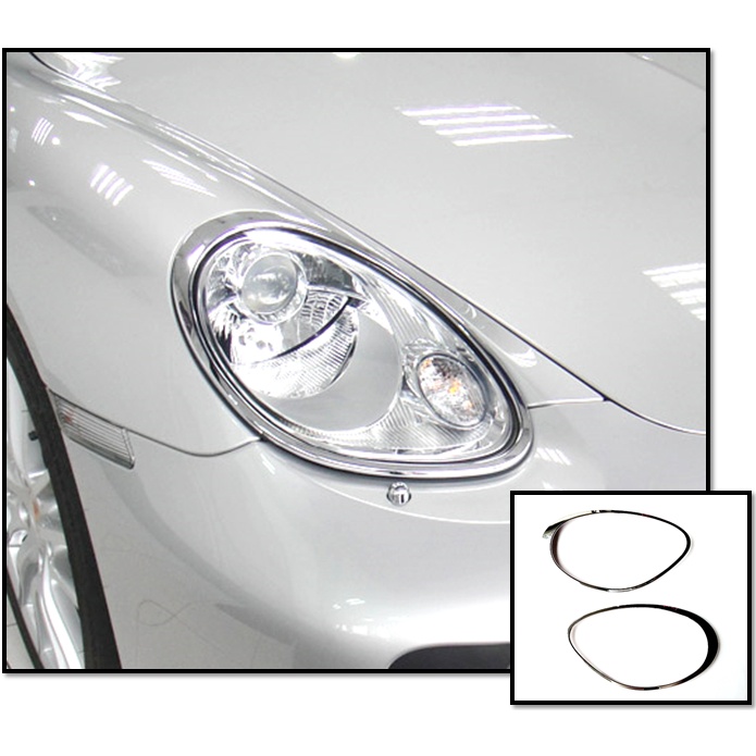 圓夢工廠 Porsche Cayman S 987 2005~2008 改裝 鍍鉻銀車燈框飾貼 前燈框 大燈框 頭燈框
