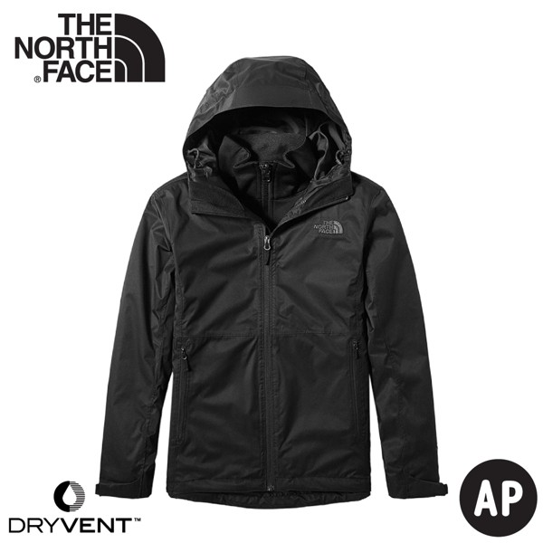 【The North Face 女 二件式DryVent防水外套《黑》】4NCZ/透氣防風耐磨/夾克/風雨衣/悠遊山水