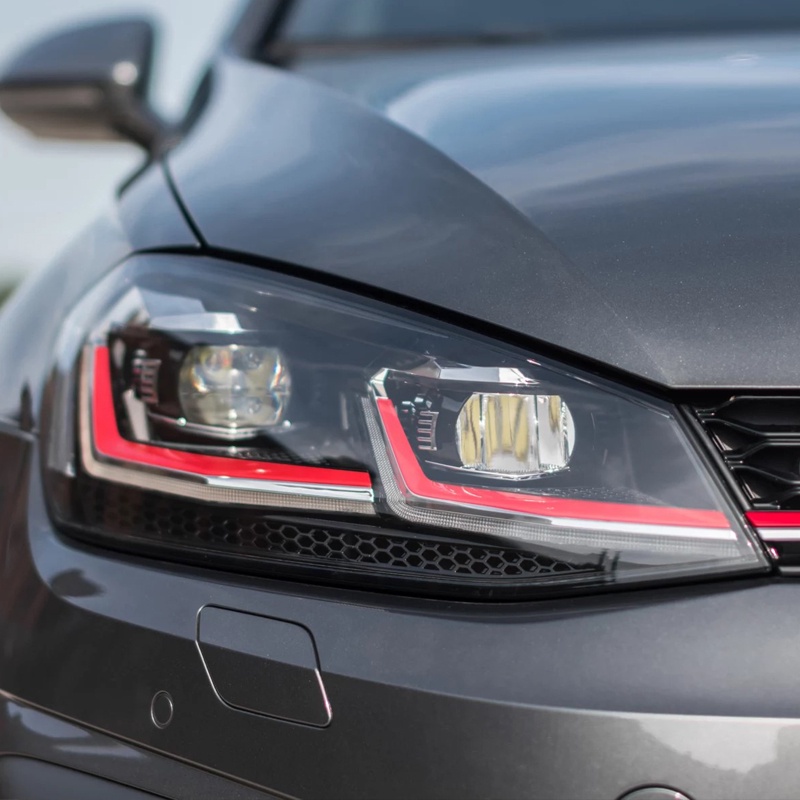 福斯 VW Golf 7專用大燈總成7.5改裝LED大燈流光轉向日行燈透鏡配件