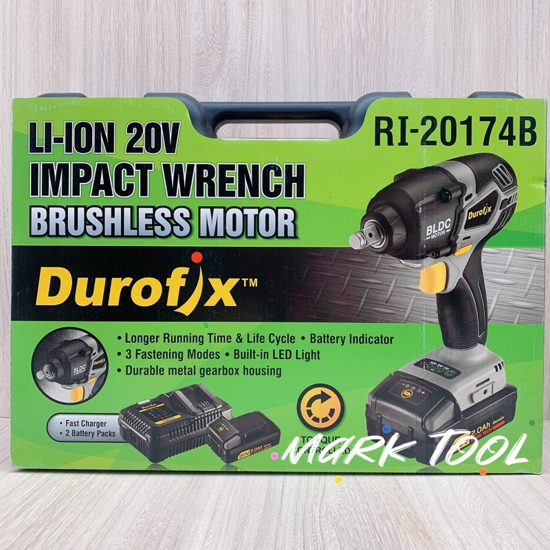 馬克工具🛠Durofix 車王德克斯 RI-20174B 18V(20V)無刷衝擊板手(2.0AH)