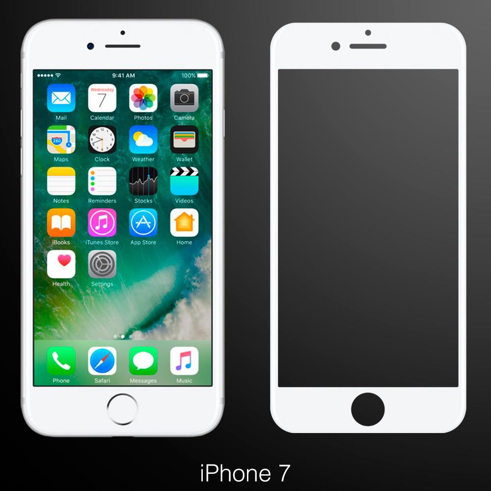 YADI Apple iPhone 7 蘋果手機 9H超高硬度鋼化玻璃保護貼膜4.7吋-2.5D滿版-黑色款  蝦皮直送