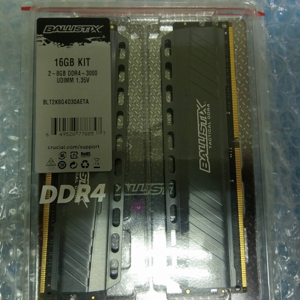 Micron 美光 Ballistix Tactical戰鬥版 DDR4 3000 8G*2