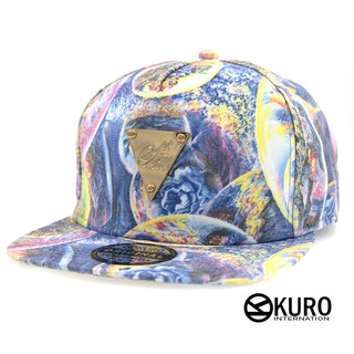KURO-SHOP星球抽象畫金色三角鐵牌潮流板帽棒球帽