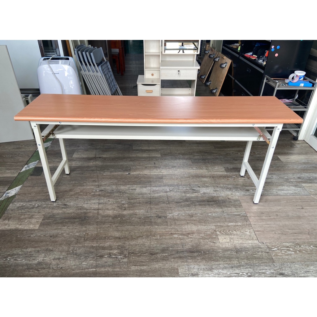 吉田二手傢俱❤6*1.5尺木紋檯面折合桌 會議桌 折合桌 摺疊桌 長桌 折疊桌 6*1.5尺桌