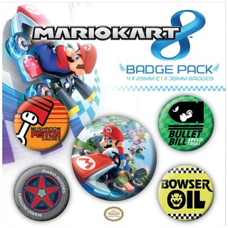 【任天堂】瑪利歐賽車8-Mario Kart 8 – 英國進口徽章組