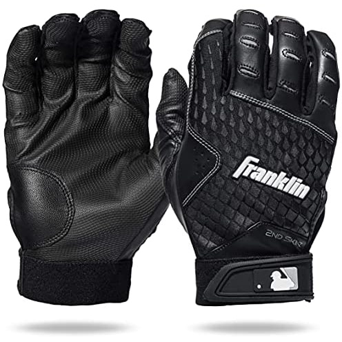 美國帶回FRANKLIN 2ND-SKINZ BATTING GLOVES 棒壘球打擊手套 黑色XL 當日秒出