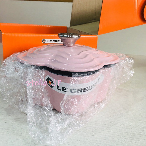 【現貨】Le Creuset 琺瑯鑄鐵 山茶花鍋 薔薇鍋 16cm - 雪紡粉 鑄鐵鍋 LC鍋