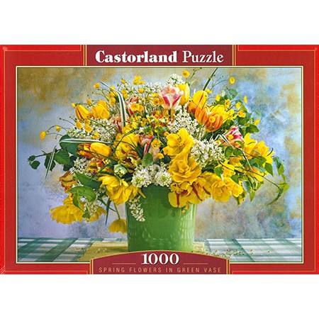 歐美進口拼圖Castorland（波蘭）/1000片/Frühlingsblumen in grüner Vase