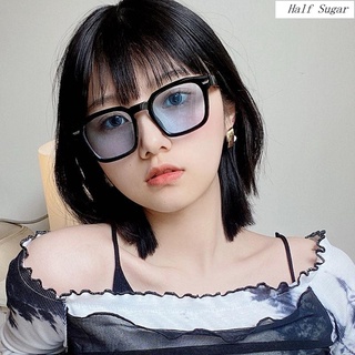 💕Half Sugar太陽眼鏡👗眼鏡藍權誌龍GD明星同款太陽鏡女潮方框個性黃色海洋鏡片墨鏡情侶