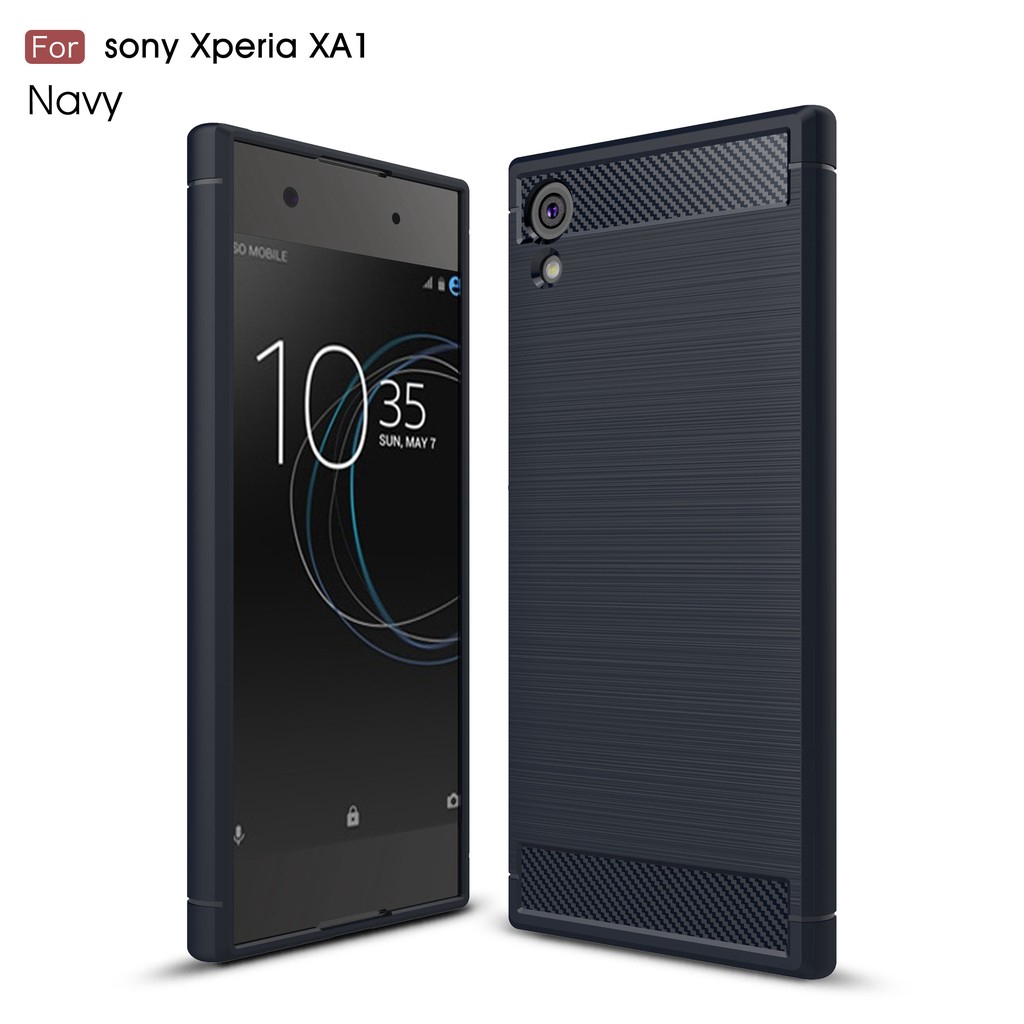 索尼 Xperia XA1 手機殼 XA1 Ultra 手機殼 XA1 Plus 手機殼碳纖維防震蓋矽膠外殼拉絲質感