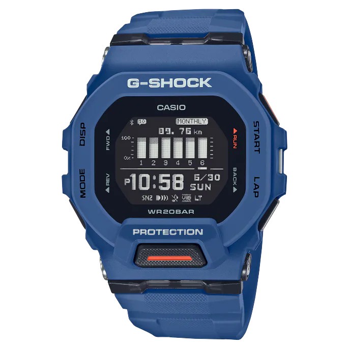 【柏儷鐘錶】CASIO G-Shock 方形藍芽電子錶 手機連線 計步 GBD-200-2