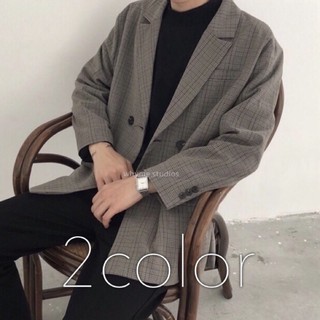 Image of 【𝗪𝗛𝗬𝗠𝗘】(現+預)📦韓版格子西裝外套 2color 2#F30 韓系穿搭 格紋西裝男 男生外套 韓國男裝 男生西裝