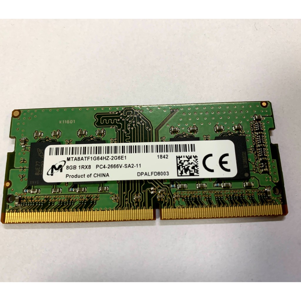 Micron 美光 DDR4 2666 筆記型 記憶體 8G (Dell原廠筆電拆下)