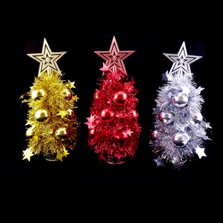 聖誕節裝飾品桌上迷你聖誕樹 亮球聖誕樹-金/紅/銀