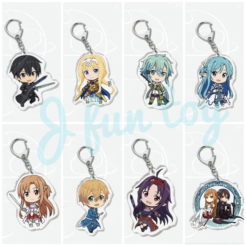 ⚡️J⚡️(現貨)刀劍神域  動漫周邊  壓克力吊飾 掛飾 鑰匙圈 桐人 亞絲娜 愛麗絲 有紀 尤吉歐 詩乃 莉法